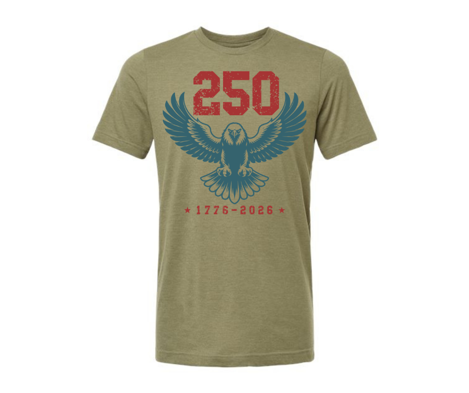 T-Shirt: 250th Anniversary Eagle (Heather Olive Green)