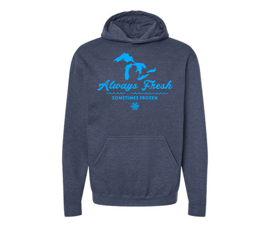 Hoodies: Always Fresh Sometimes Frozen (Heather Denim)