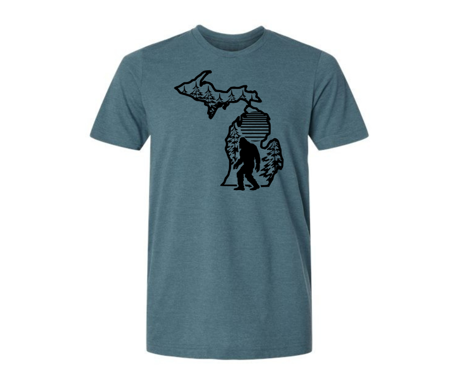T-Shirt: Bigfoot Woods (H. Deep Teal)
