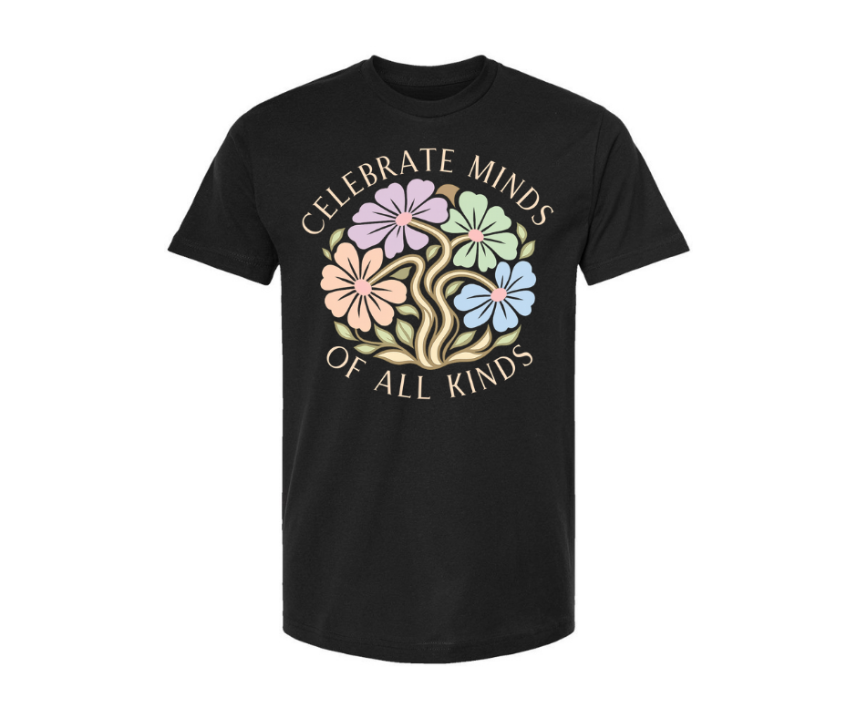 T-Shirt: T146 - Celebrate Minds of all Kinds (Black)