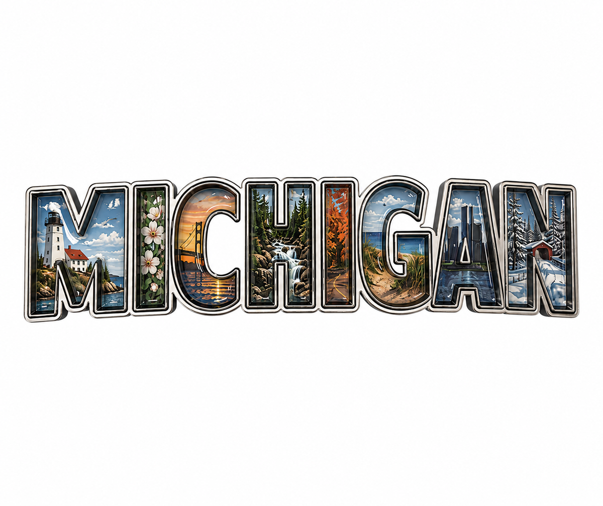 Magnet: Michigan Text Images