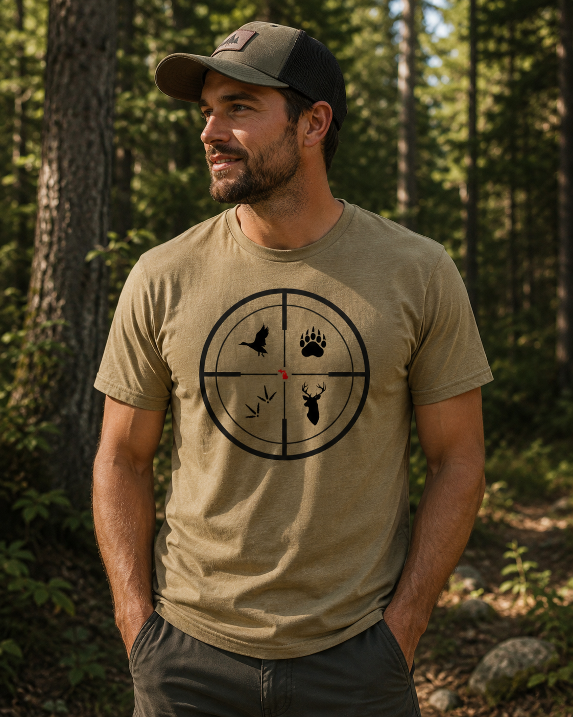 T-Shirt: Michigan Hunt (H.BrownSGR)