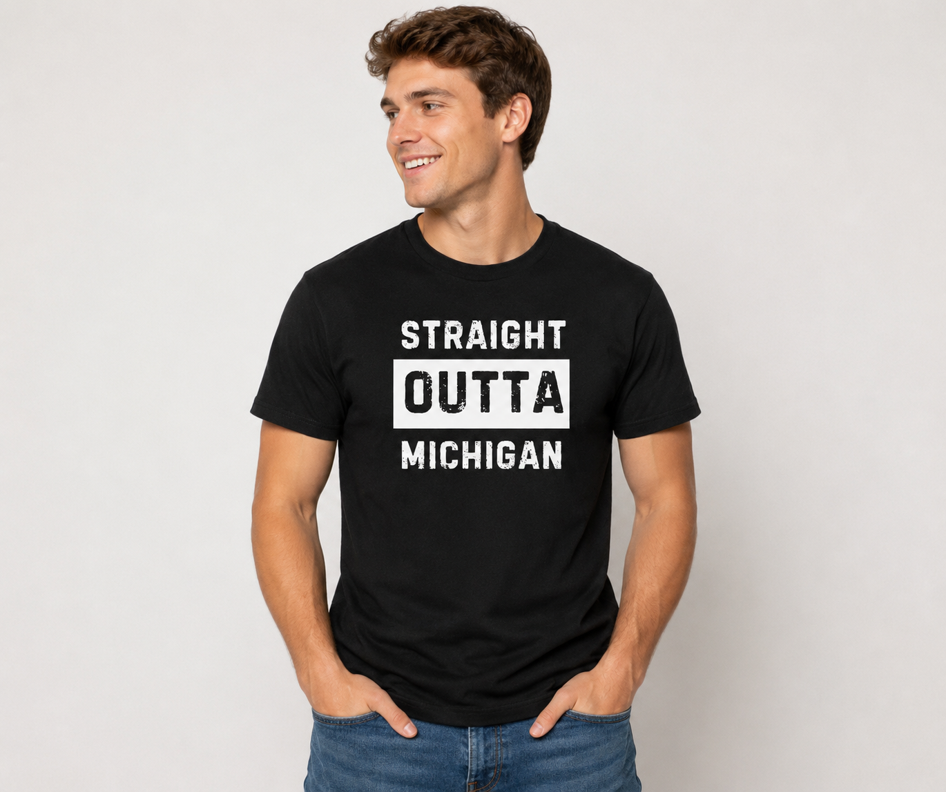 T-Shirt: T93 - Straight Outta Michigan (Black)