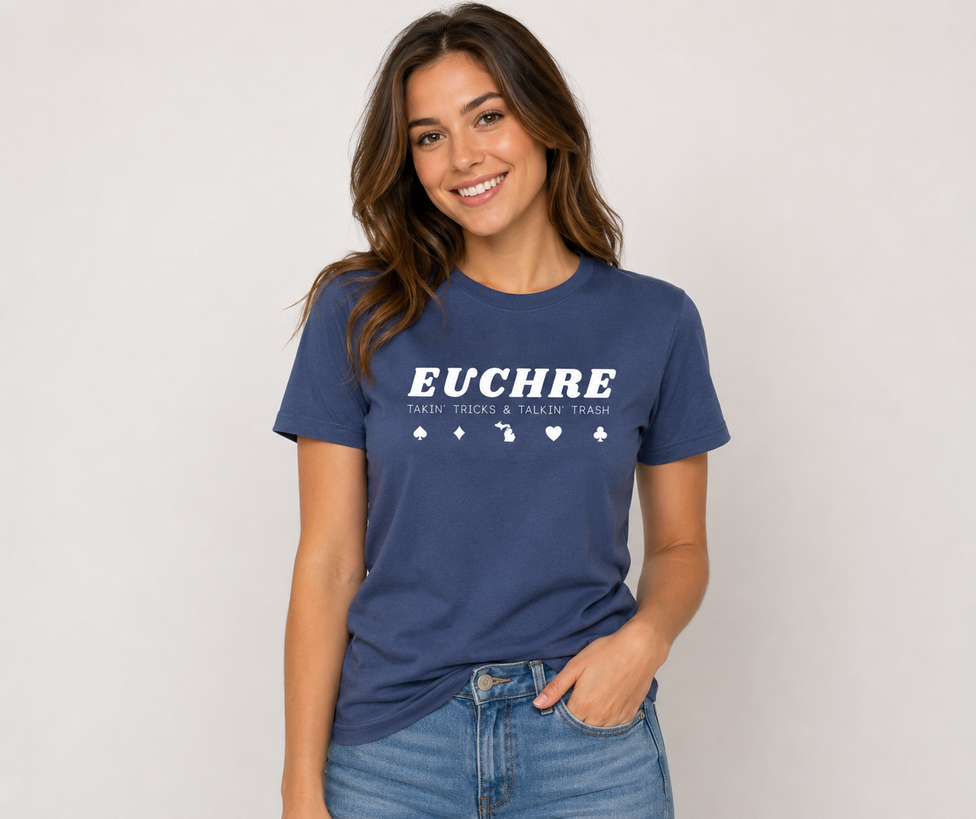 T-Shirt: T129 - Euchre (Indigo)