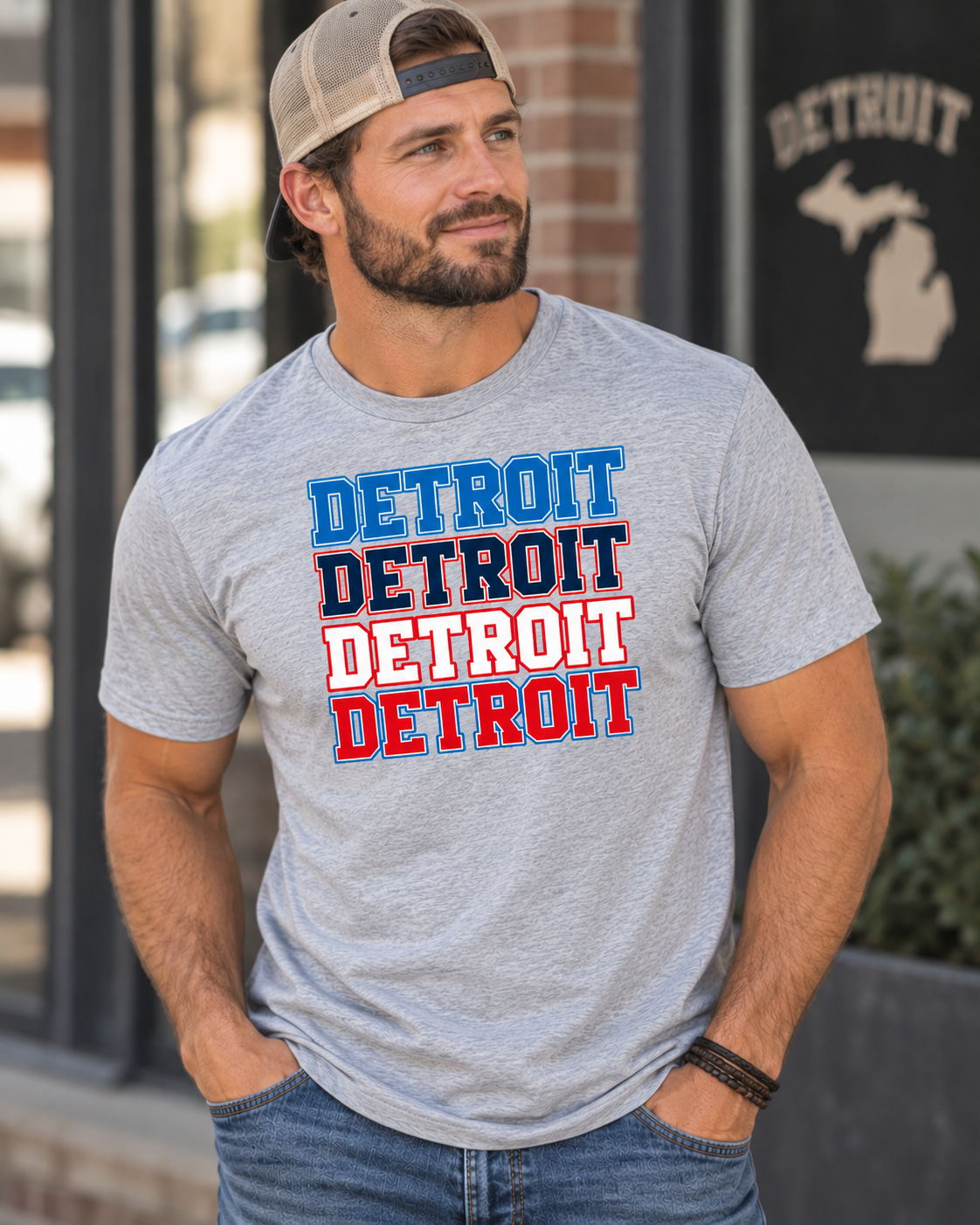 T-Shirt: All Detroit Teams (Heather Grey)