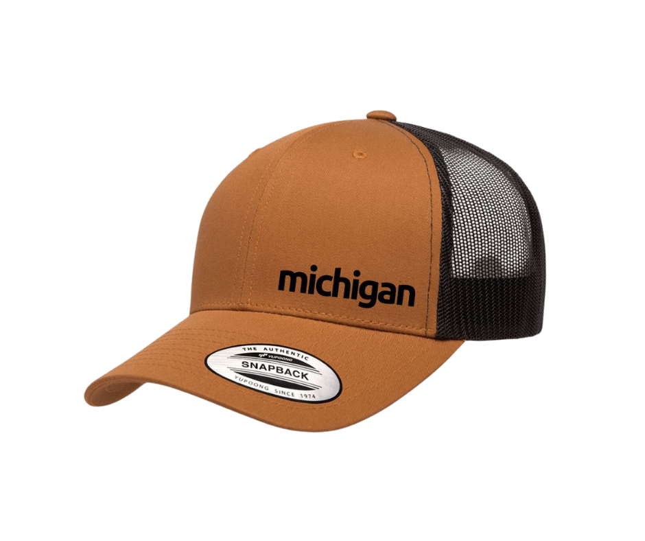 Snapback Hat: Michigan Caramel/Black