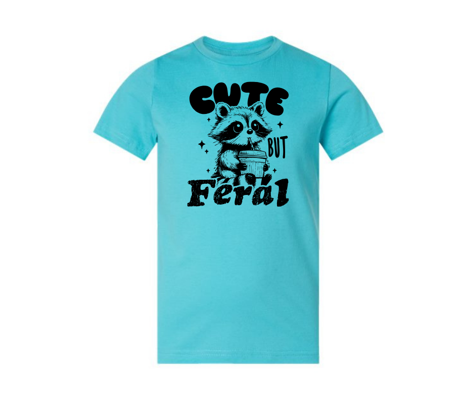 Youth T-Shirt: Cute But Feral (Caribbean)