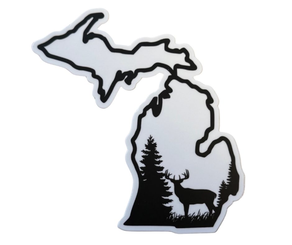 P10: Michigan Map Bigfoot Woods Decal