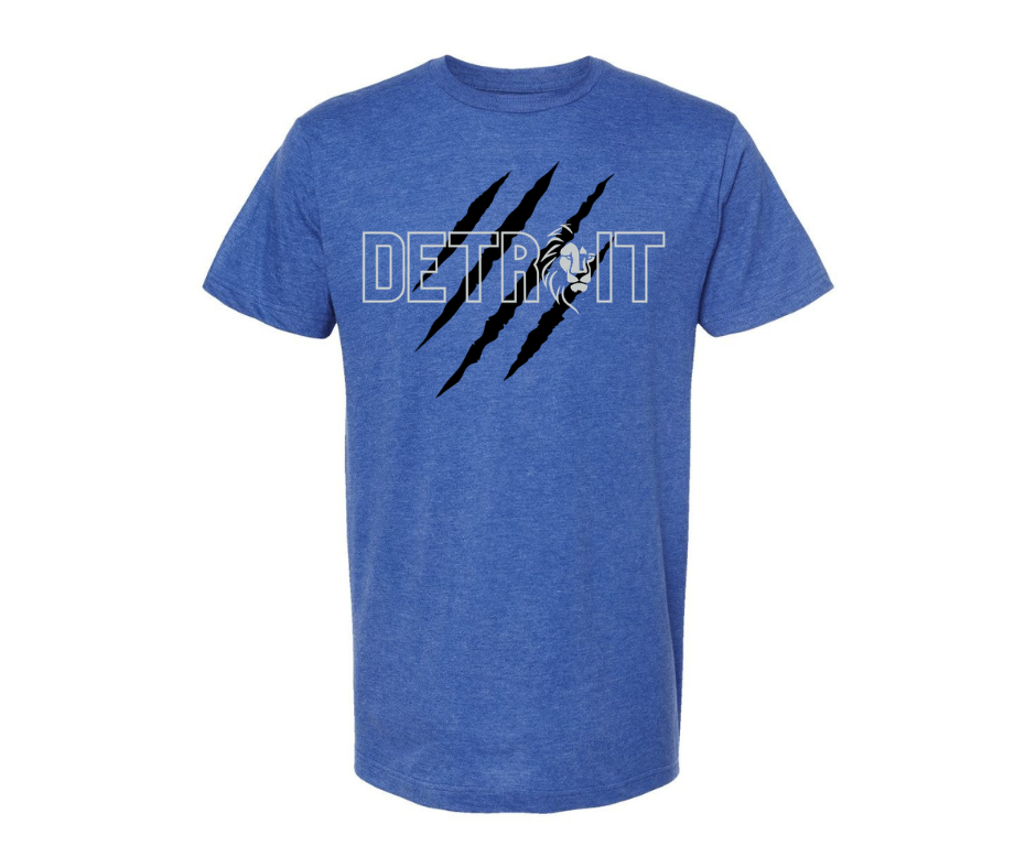 T-Shirt: T92A - Detroit Black Claw (H. Royal Blue)