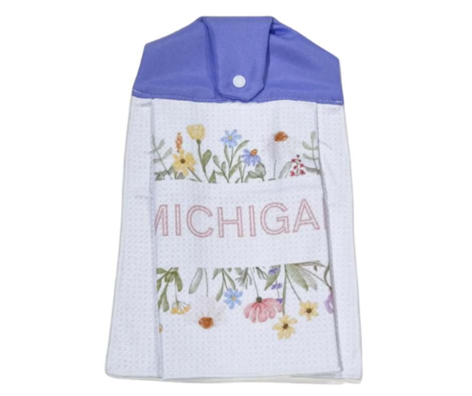 DT2: Michigan Flowers Dish Towel