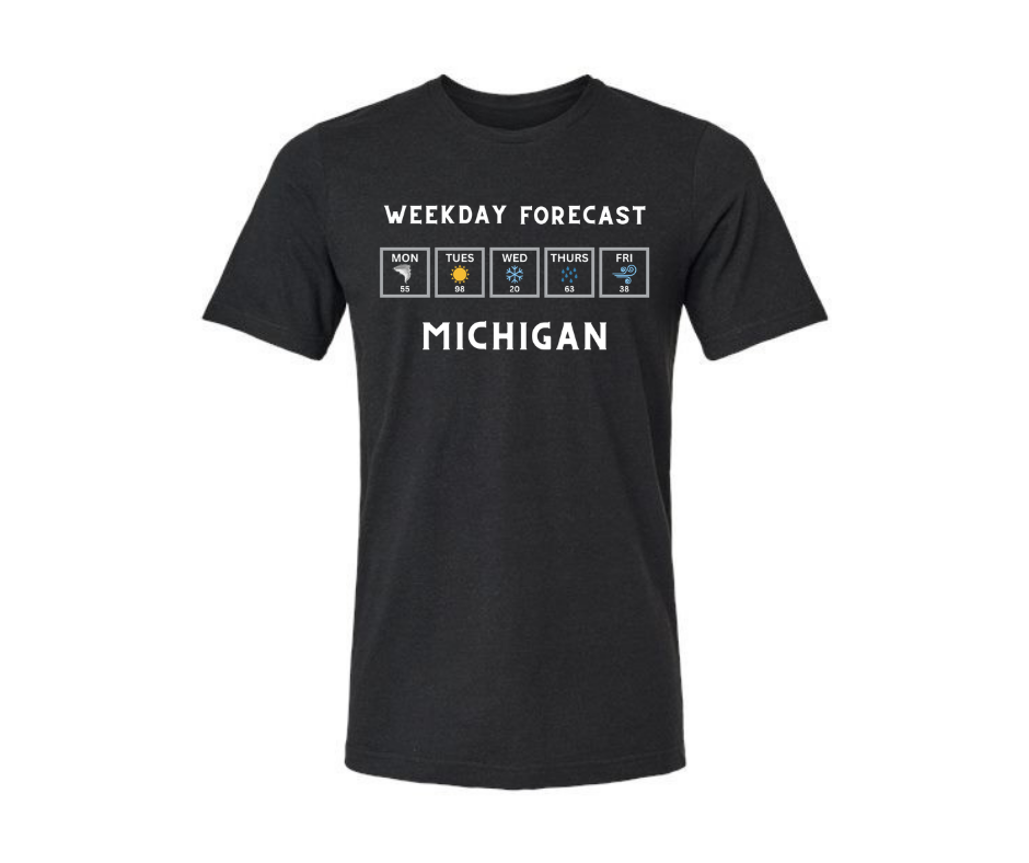T-Shirt: T89 - Weekday Forecast- Black
