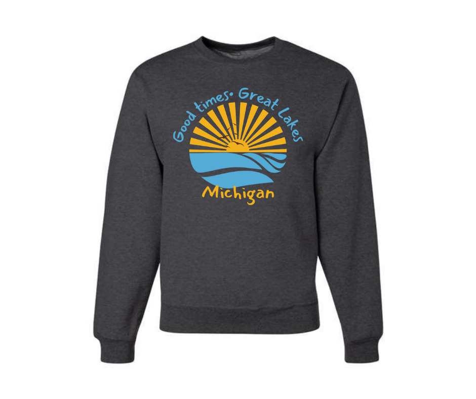 Crewneck: Great Lakes Good Times (Heather Black)