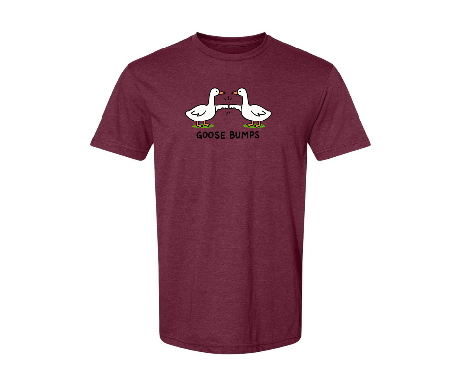 T-Shirt: T124 - Goose Bumps (Maroon Mist)
