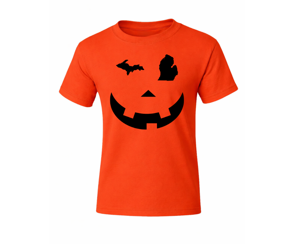 Youth T-Shirt: Michigan Jack'O'Latern (Orange)