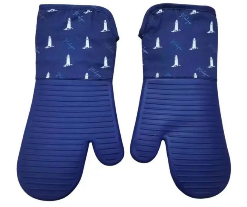 OM3: Michigan Lighthouse Silicone Oven Mitt - Navy
