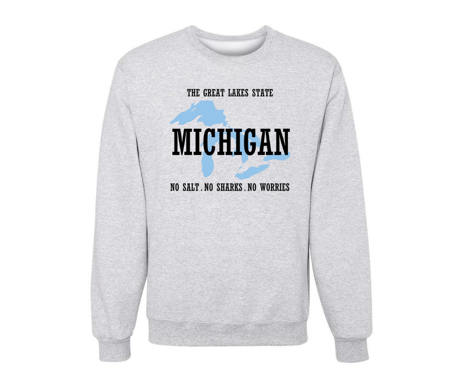 Crewneck: The Great Lakes State (Ash)