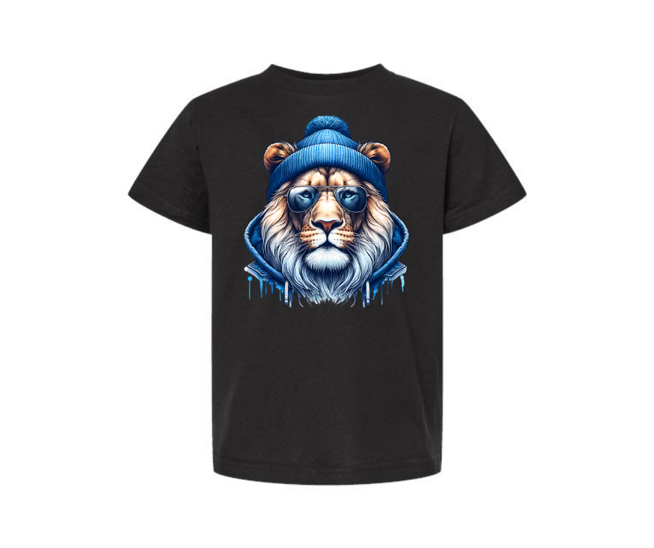Youth T-Shirt: Lion Drip (Black)