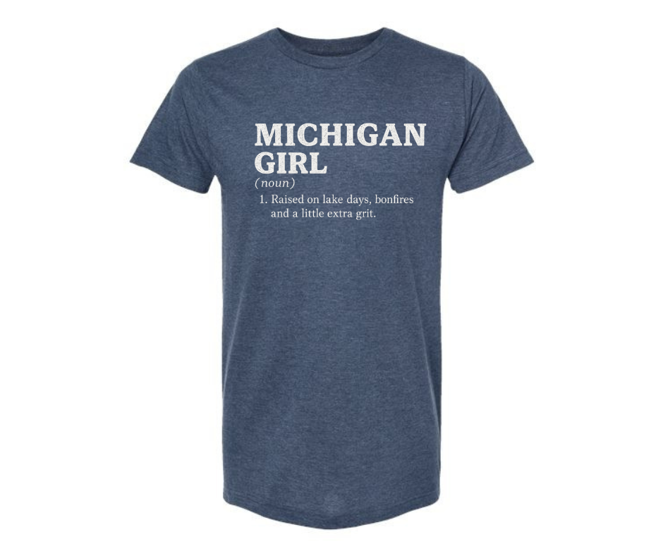 T-Shirt: Michigan Girl (Navy Mist)