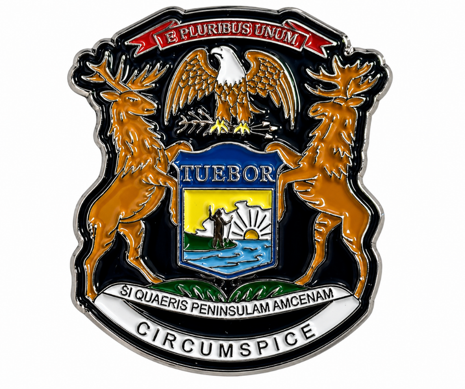 MP6: State of Michigan Coat of Arms Pin