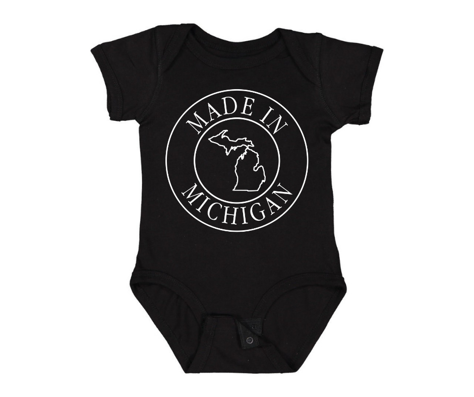 Youth Onesie: Made in Michigan - Black