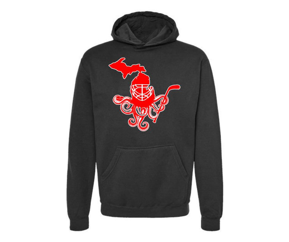Hoodies: Redwings Octopus Hockey (Black)
