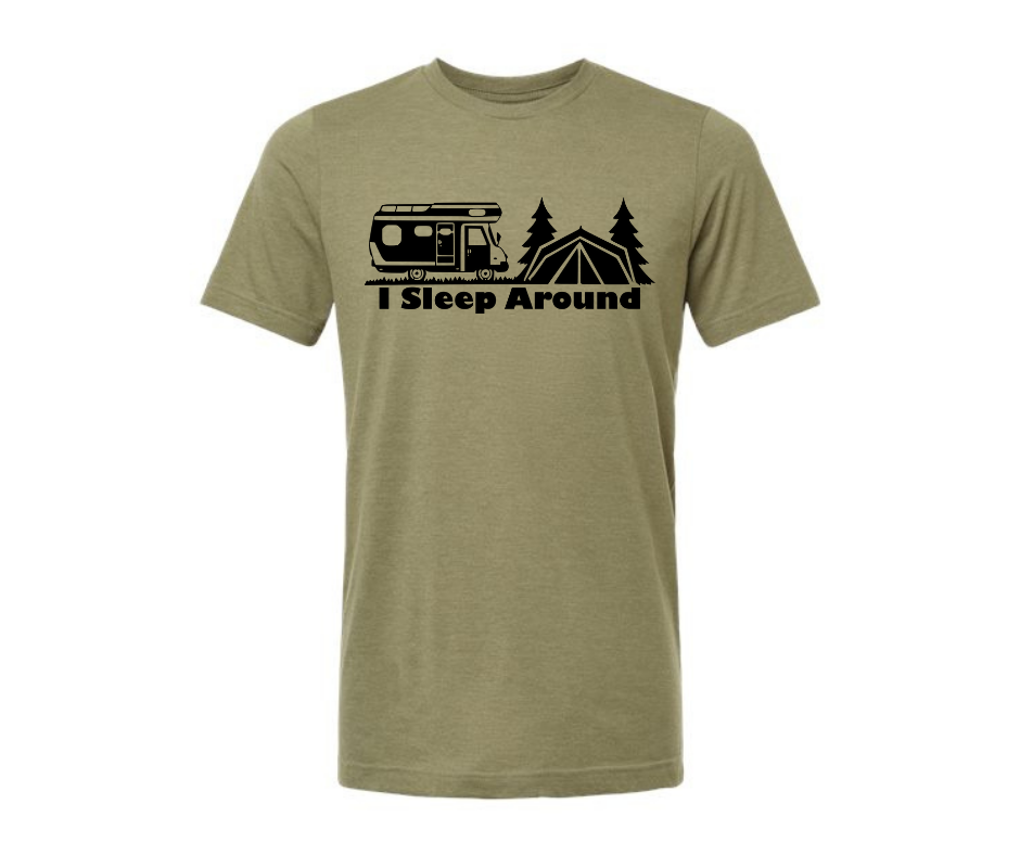 T-Shirt: T4C - I Sleep Around (H. Olive Green)