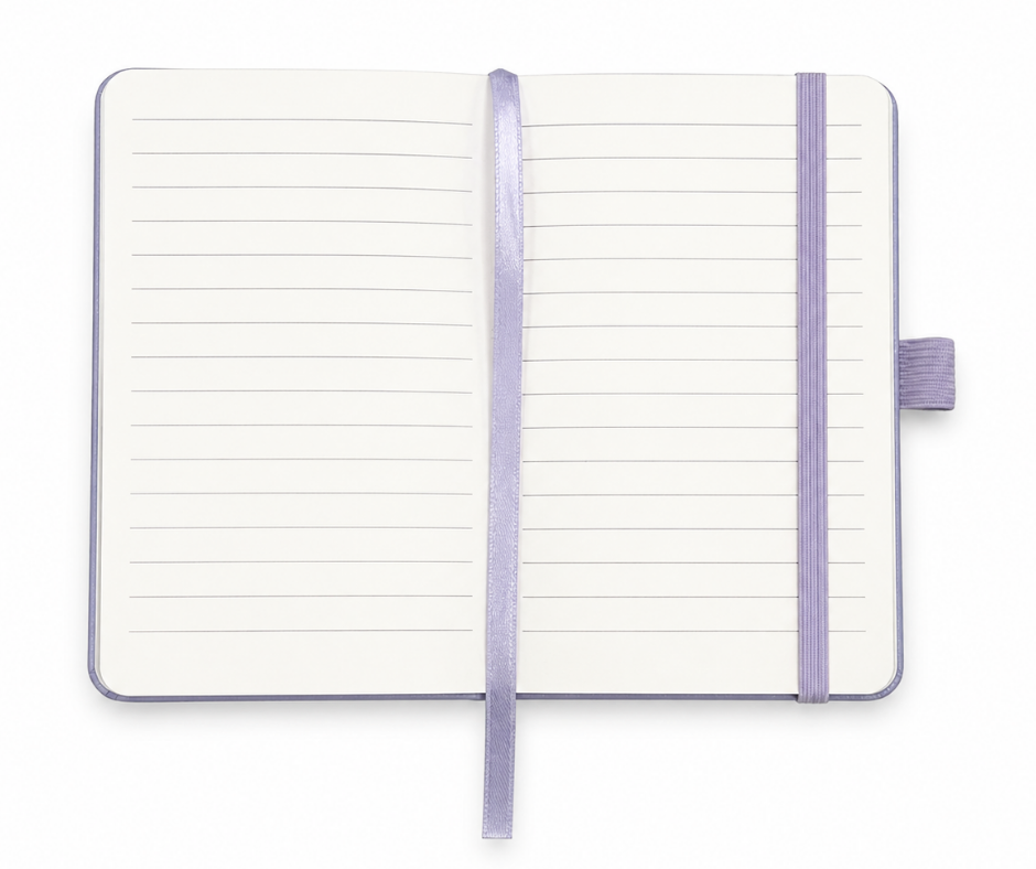 NB2: Michigan Text Flowers Notebook - Purple