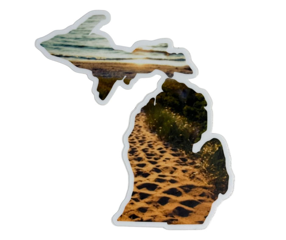 P3: Michigan Map Sandy Beach Decal