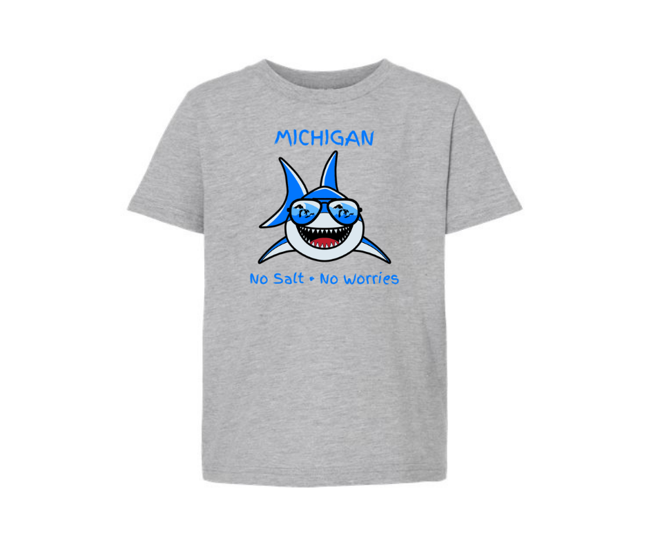 Youth T-Shirt: Michigan Shark (Heather Grey)