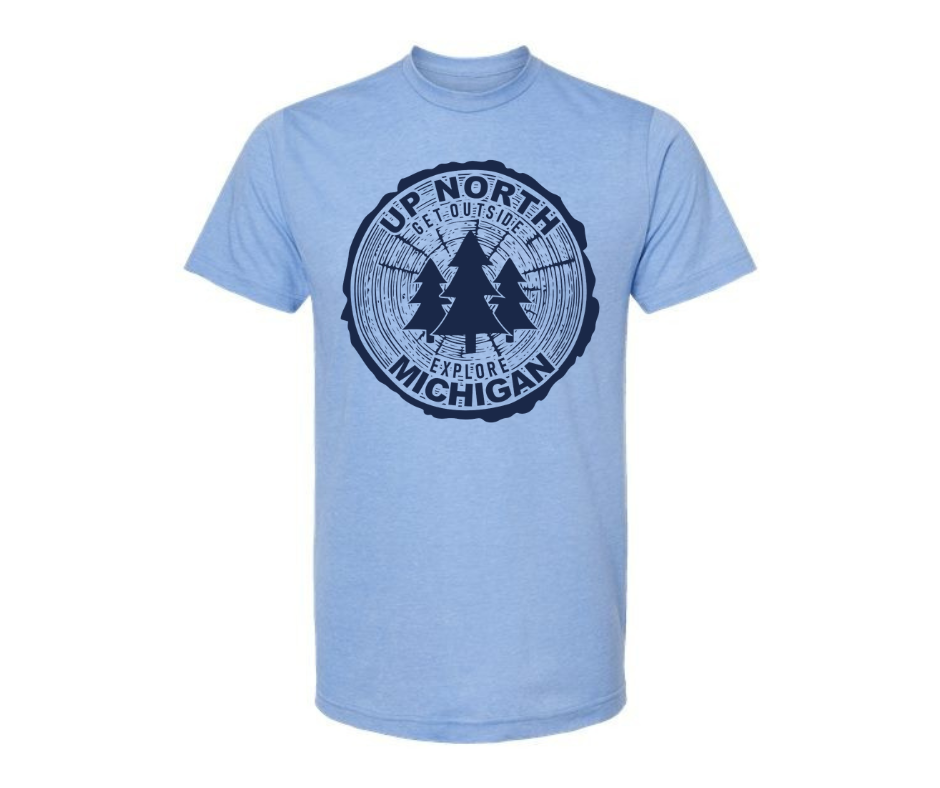 T-Shirt: Up North, Get Outside (H. Athletic Blue)