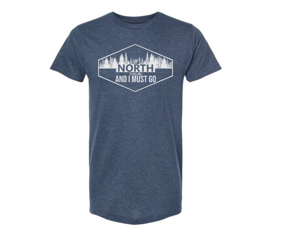 T-Shirt: Up North Is Calling (H. Denim)