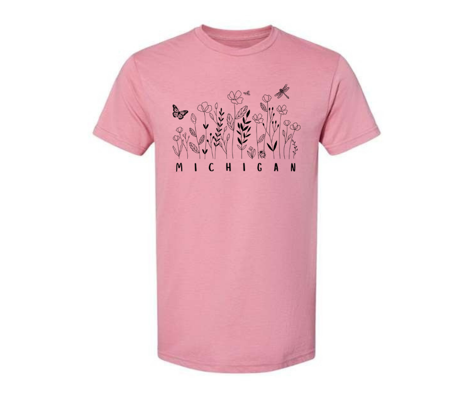 T-Shirt: T111 - Michigan Wildflowers (Plumbrose)