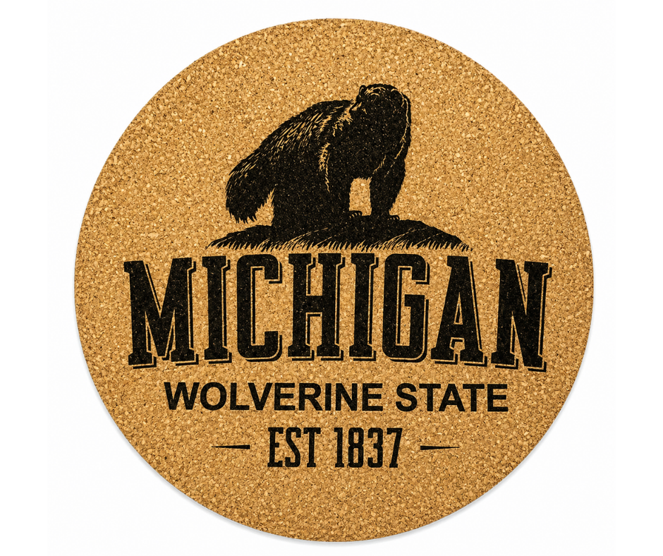 CC-O: Wolverine State Cork Coaster