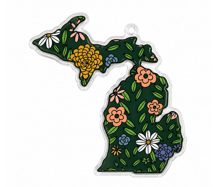 CSC1: Michigan Flowers Car Suncatcher