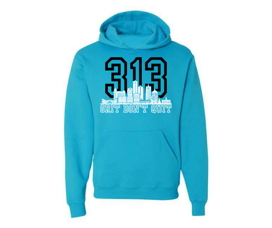 Hoodies: 313 - Grit Don't Quit (California Blue)