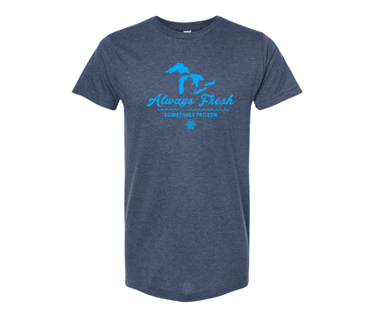 T-Shirt: T1A - Always Fresh Sometimes Frozen (H. Denim)
