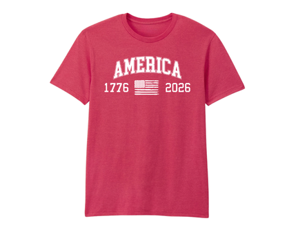 T-Shirt: 118 - America 1776-2026 H.Red