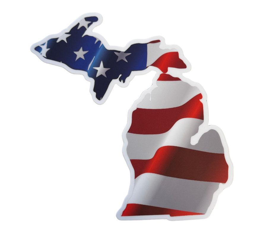 P19: Michigan American Flag – My State Designs The Michigan Store