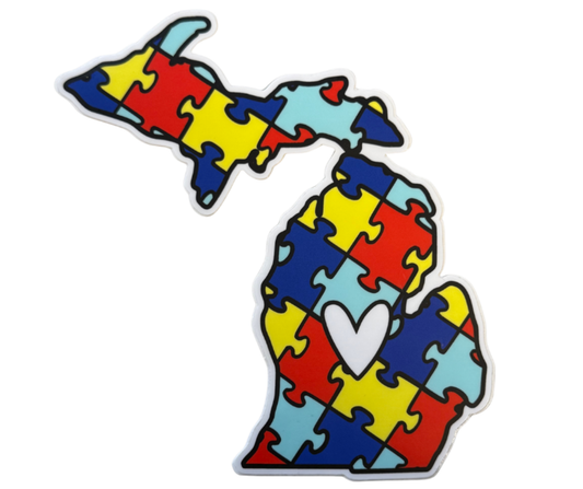 P101: Michigan Map Autism Decal