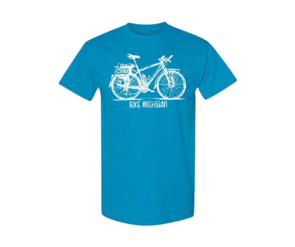 T-Shirt: T57B - Bike Michigan (Sapphire)