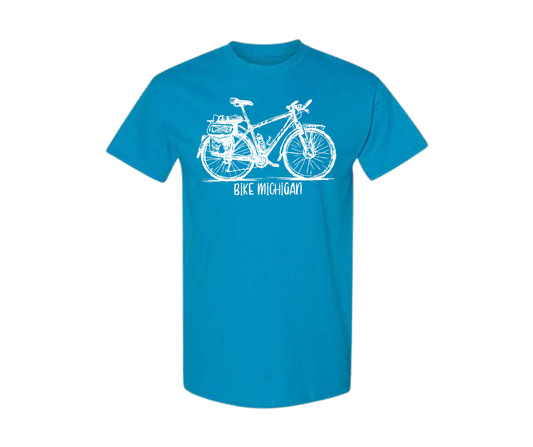 T-Shirt: T57B - Bike Michigan (Sapphire)