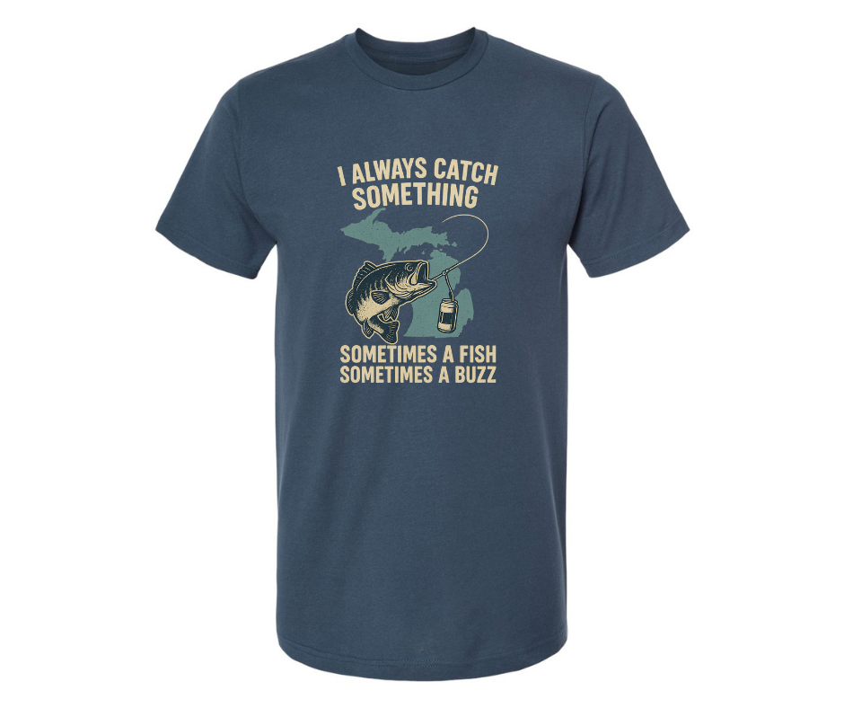 T-Shirt: I Always Catch Something (Navy Mist)