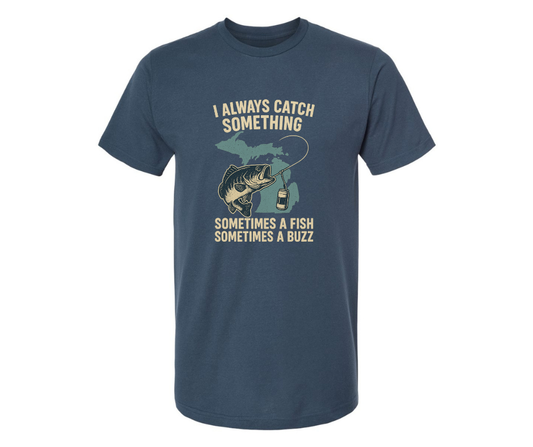 T-Shirt: T134.5 - I Always Catch Something (Navy Mist)