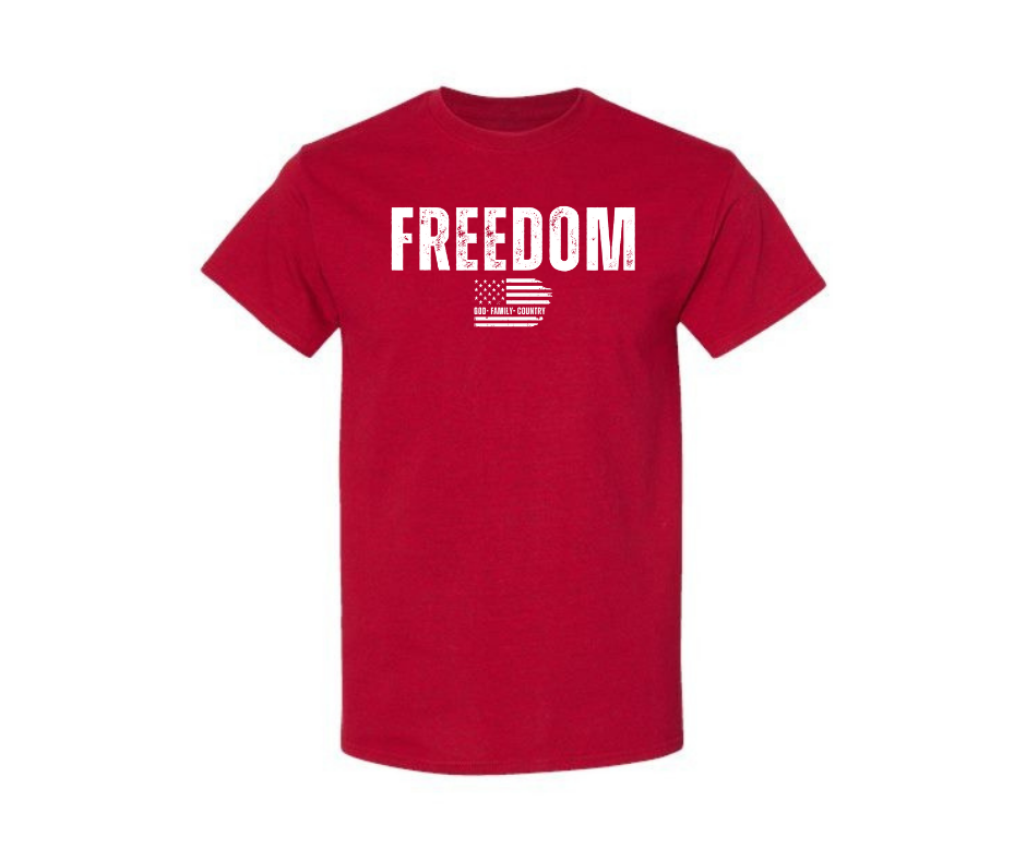 T-Shirt: Freedom (Antique Cherry Red)