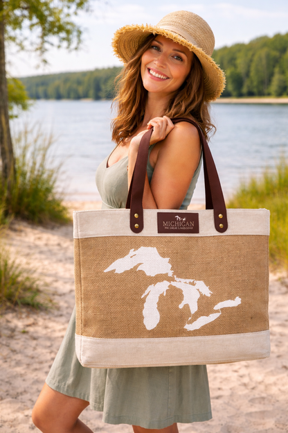 GLBT1: Great Lakes Burlap Tote