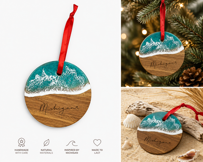 MBO1: Michigan Beach Circle Ornament