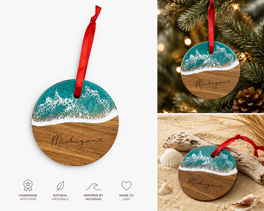 MBO1: Michigan Beach Circle Ornament
