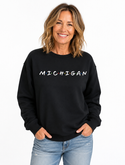 Crewneck: Michigan Dots (Black)