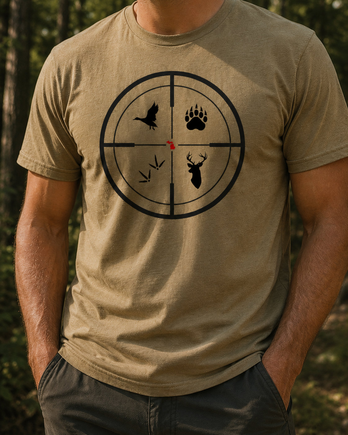 T-Shirt: Michigan Hunt (H.BrownSGR)