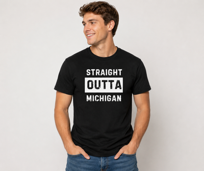 T-Shirt: T93 - Straight Outta Michigan (Black)